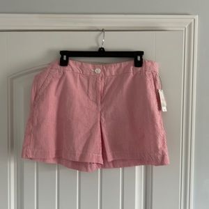 Pink/salmon colored sear sucker shorts